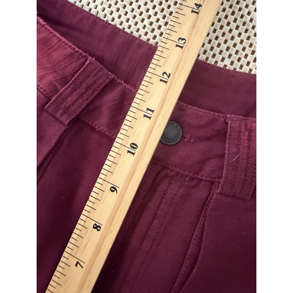 Free People Stay Awhile Jeans Sz 0 Carpenter Barrel Leg Pants Maroon Mulberry - Picture 10 of 12